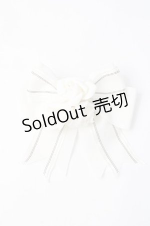 画像: BABY,THE STARS SHINE BRIGHT / 薔薇咲く夜のリボンバレッタ  白 Y-25-07-21-003-BA-AC-SZ-ZY