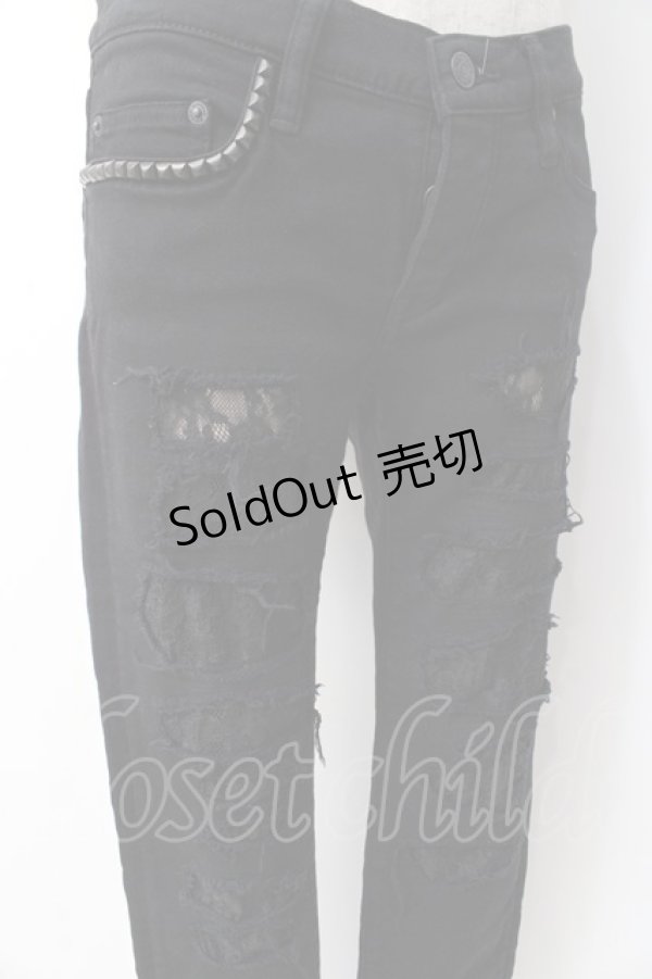 画像5: HYSTERIC GLAMOUR / ダメージレーススタッズパンツ XS 黒 Y-25-07-21-140-PU-PA-SZ-ZY (5)