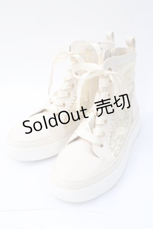 画像: axes femme / レースハイカットスニーカー L ベージュ Y-25-07-21-020-AX-SH-AS-ZY