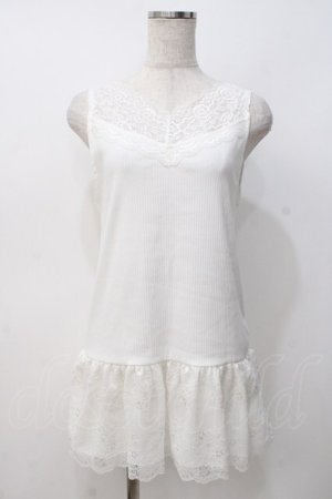 画像: axes femme / スカラップレースロングタンク  白 Y-25-07-21-025-AX-TO-AS-ZY