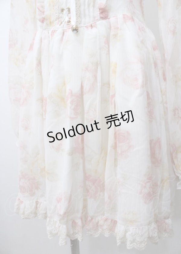 画像4: LIZ LISA / フロント編み上げローズ柄ワンピース 0 オフ白 Y-25-07-22-030-LO-OP-SZ-ZI (4)