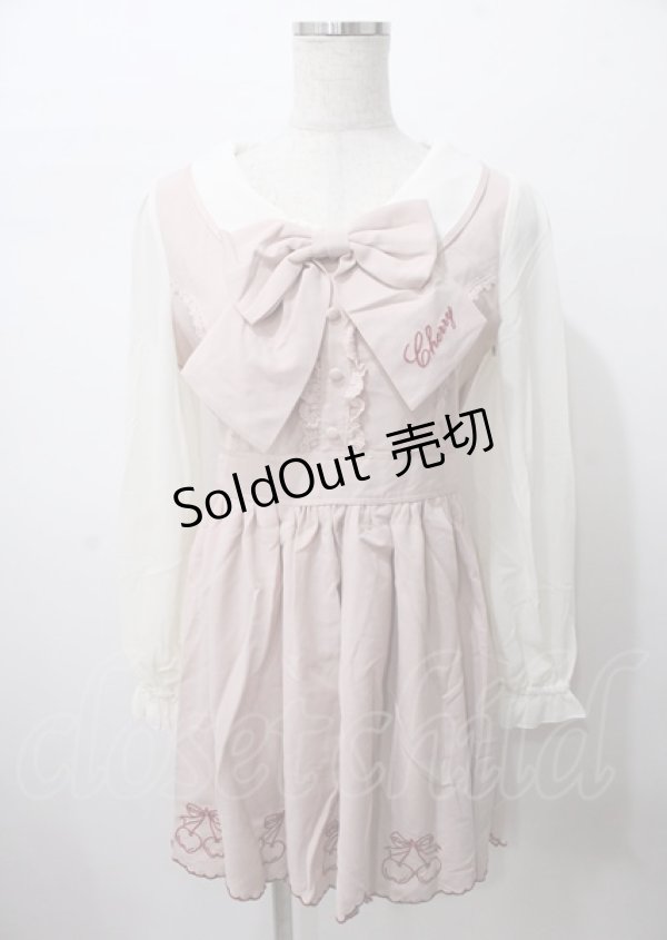 画像1: LIZ LISA / スカラップチェリーワンピース 0 ピンク Y-25-07-22-036-LO-OP-SZ-ZI (1)