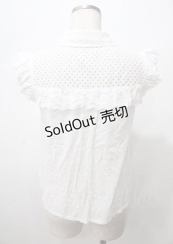 画像2: LIZ LISA / チェリー刺繍ドビードットノースリーブブラウス 0 白 Y-25-07-22-054-LO-BL-SZ-ZY (2)