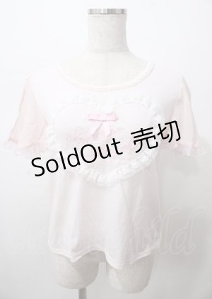 画像: LIZ LISA / チュールハートパフTシャツ 0 ピンク Y-25-07-22-058-LO-TO-SZ-ZY