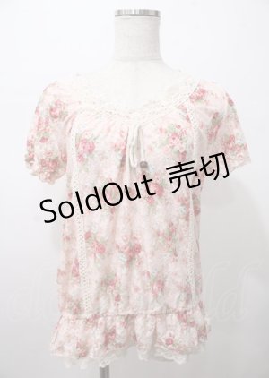 画像: LIZ LISA / 花レーストップス 0 ピンク Y-25-07-22-059-LO-TO-SZ-ZY