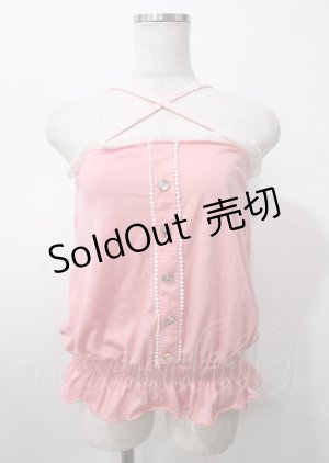 画像: LIZ LISA / フロントボタンクロスキャミ 0 ピンク Y-25-07-22-062-LO-TO-SZ-ZY