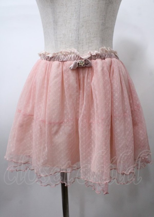 画像1: LIZ　LISA / ミニリボン付きチュールスカート 0 ピンク Y-25-07-22-069-LO-SK-SZ-ZI (1)