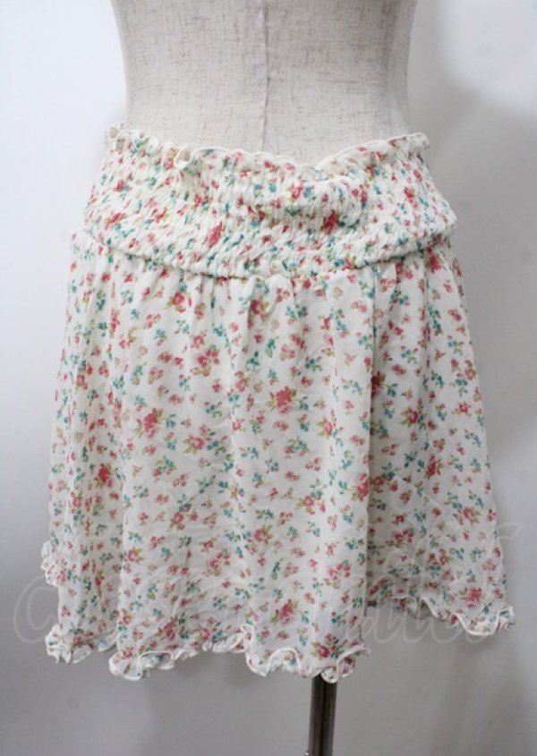 画像2: LIZ LISA / 小花柄シフォンミニスカート 0 オフ白 Y-25-07-22-075-LO-SK-SZ-ZI (2)