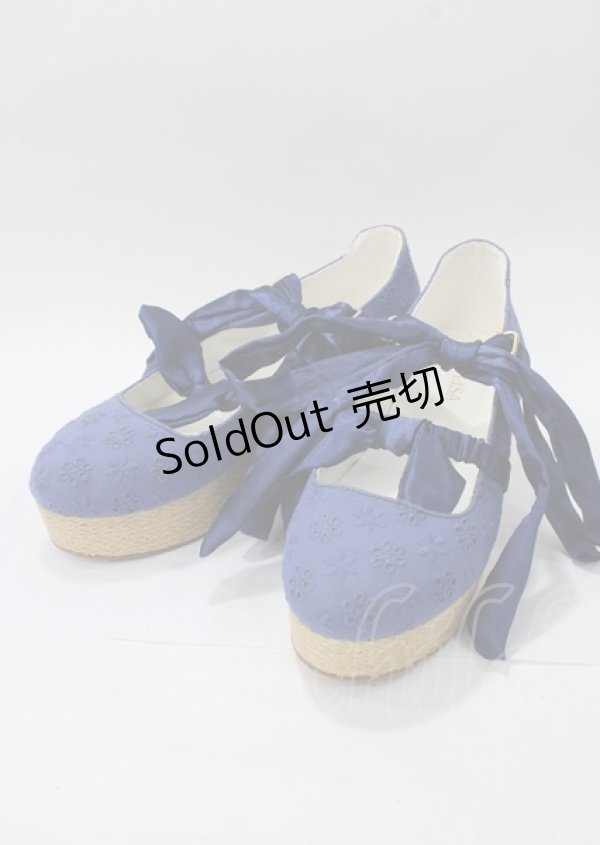 画像1: LIZ LISA / コットンレースバレリーナシューズ L 紺 Y-25-07-22-010-LO-SH-SZ-ZT501 (1)