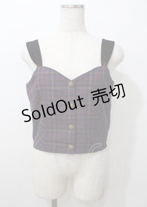 画像: axes femme / HOUSEofTARTANコラボビスチェ  紺 Y-25-07-23-033-AX-TO-SZ-ZY