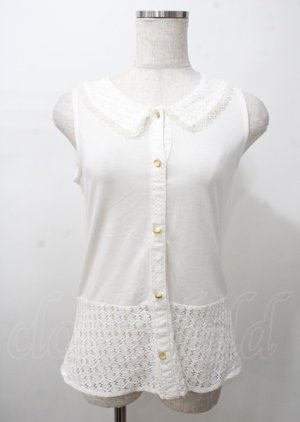 画像: axes femme / レース切替タンク  白 Y-25-07-23-034-AX-TO-SZ-ZY