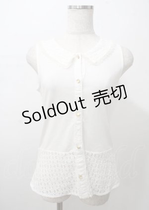 画像: axes femme / レース切替タンク  白 Y-25-07-23-034-AX-TO-SZ-ZY
