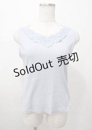 画像: axes femme / モチーフレースタンク  サックス Y-25-07-23-035-AX-TO-SZ-ZY