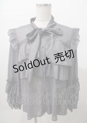 画像: axes femme / ラメシアー楊柳フリルブラウス F グレー Y-25-07-23-049-AX-BL-SZ-ZY