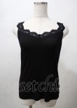 画像1: axes femme / ラメカットレースタンクトップ F 黒 Y-25-07-23-056-AX-TO-SZ-ZY (1)