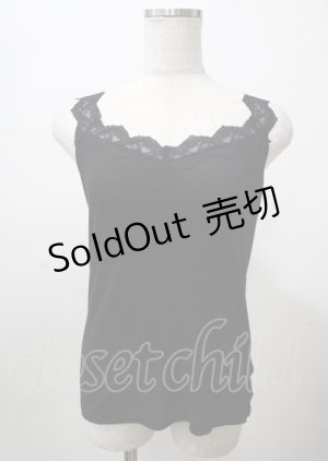 画像: axes femme / ラメカットレースタンクトップ F 黒 Y-25-07-23-056-AX-TO-SZ-ZY