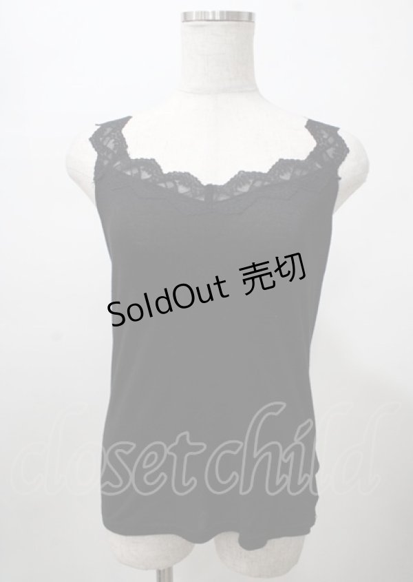 画像1: axes femme / ラメカットレースタンクトップ F 黒 Y-25-07-23-056-AX-TO-SZ-ZY (1)