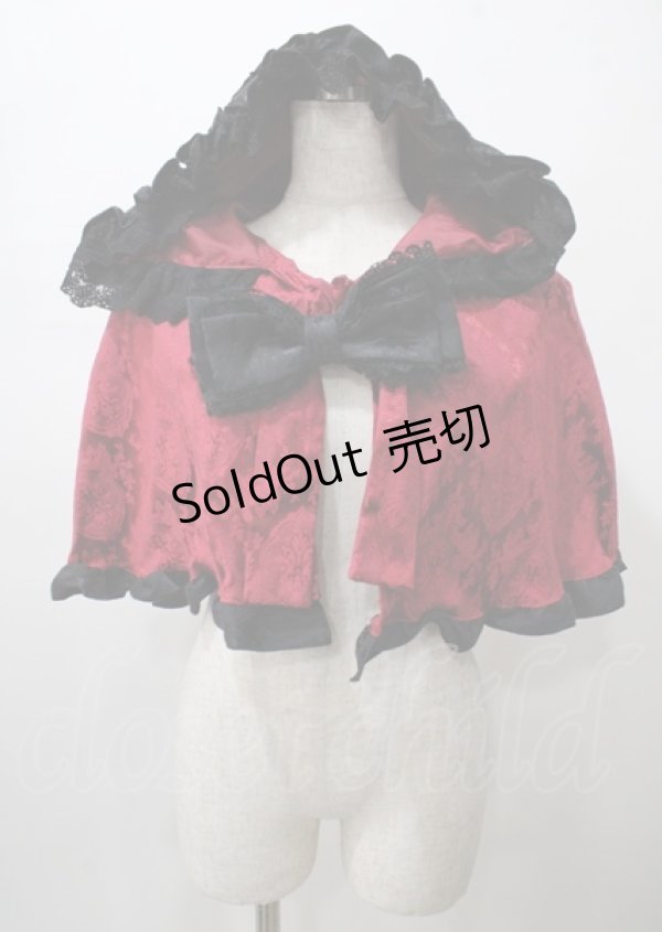 画像1: ATELIER PIERROT / 薔薇色の憤怒 ケープ  赤黒 Y-25-07-23-057-EL-JA-SZ-ZY (1)