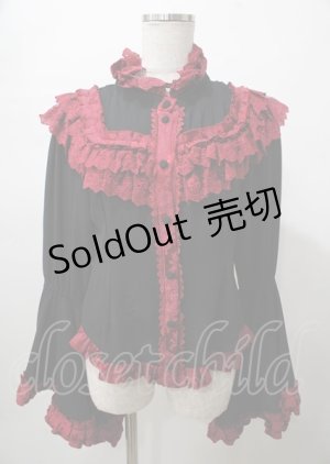 画像: ATELIER PIERROT / 狂人による第九 赤黒ブラウス  赤黒 Y-25-07-23-058-EL-BL-SZ-ZY