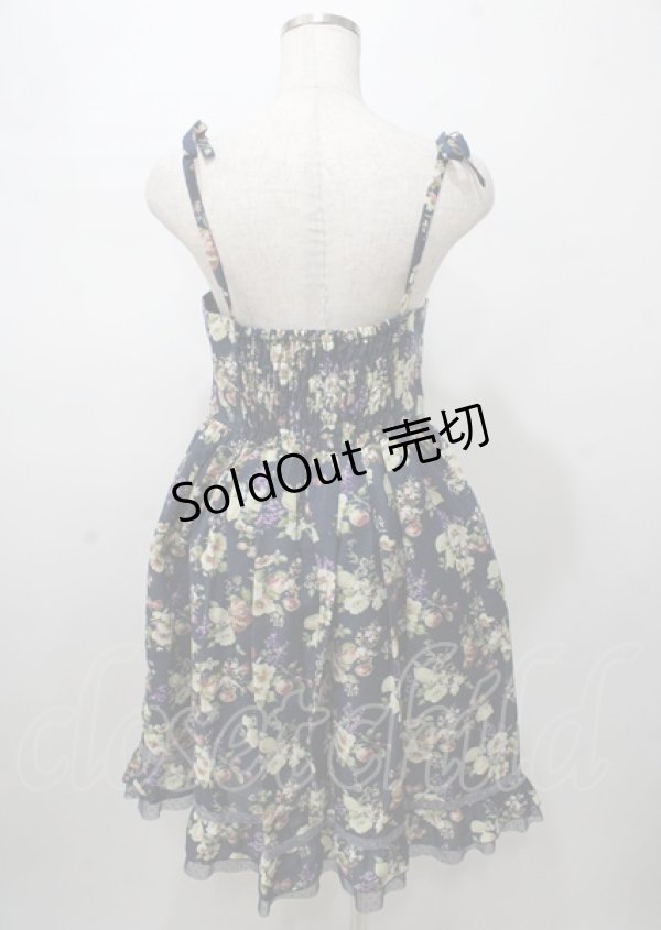 画像2: axes femme / フルーツ柄キャミワンピース  紺 Y-25-07-23-060-AX-OP-SZ-ZY (2)