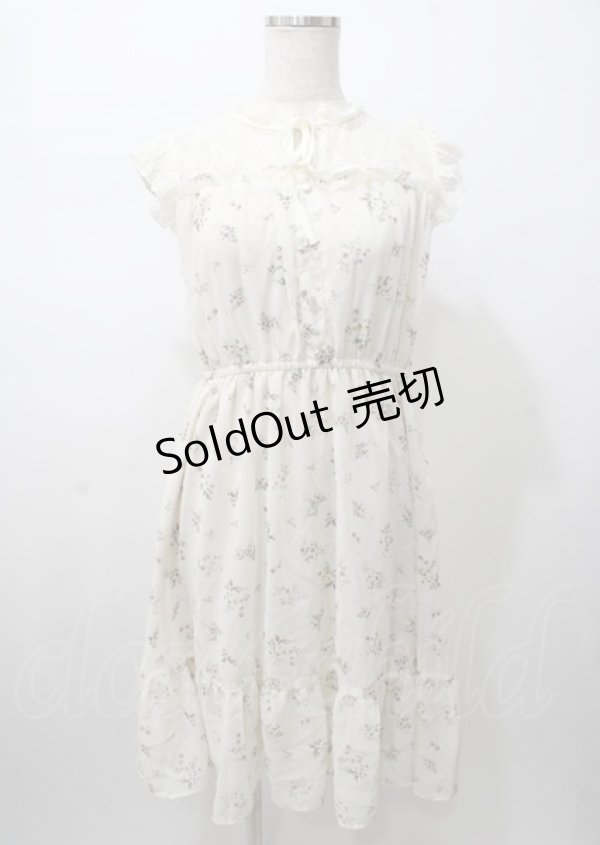 画像1: axes femme / レース切替花柄ワンピース  生成り Y-25-07-23-062-AX-OP-SZ-ZT476 (1)