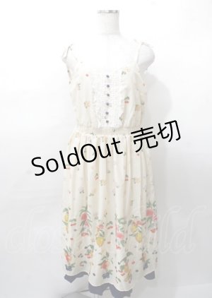 画像: axes femme / ミックスフルーツ柄ワンピース  生成り Y-25-07-23-064-AX-OP-SZ-ZY