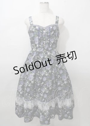 画像: axes femme / 花総柄ビスチェラインジャンスカ F 黒 Y-25-07-23-067-AX-OP-SZ-ZT476