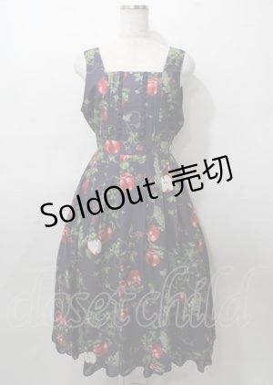 画像: axes femme / シーズナルフルーツ柄ジャンパースカート F 紫 Y-25-07-23-068-AX-OP-SZ-ZY