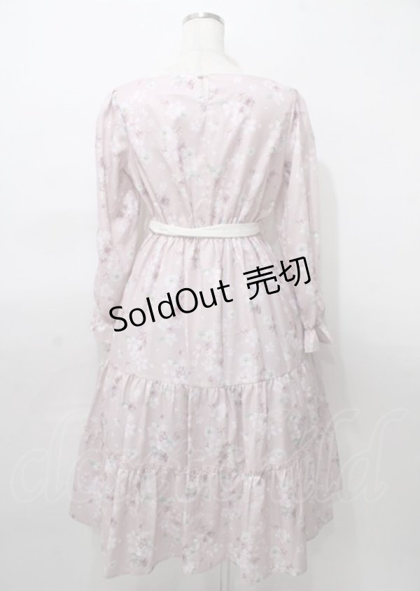 画像2: axes femme / 桜柄ティアードワンピース  ピンク Y-25-07-23-072-AX-OP-SZ-ZT476 (2)