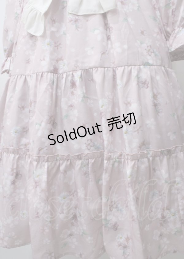 画像4: axes femme / 桜柄ティアードワンピース  ピンク Y-25-07-23-072-AX-OP-SZ-ZT476 (4)