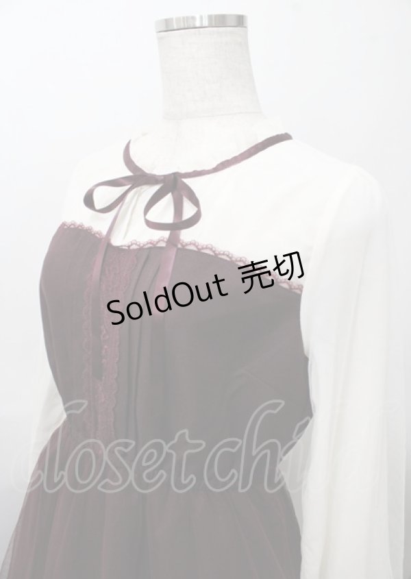画像3: axes femme POETIQUE / チュールデザインワンピース  ワイン Y-25-07-23-075-AX-OP-SZ-ZY (3)