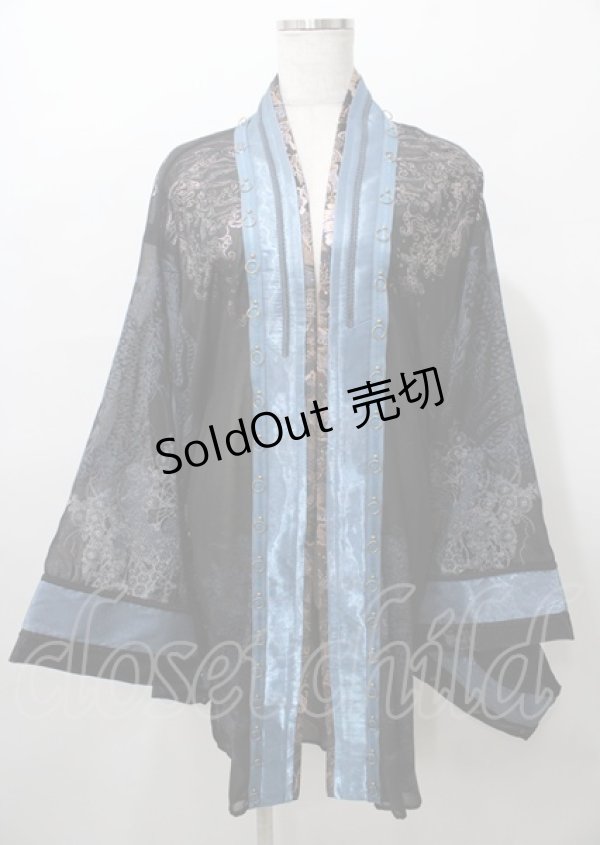 画像1: Ozz oneste / 琉金幻想 羽織  黒 Y-25-07-23-085-OO-TO-SZ-ZY (1)