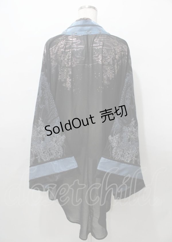 画像2: Ozz oneste / 琉金幻想 羽織  黒 Y-25-07-23-085-OO-TO-SZ-ZY (2)