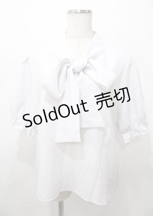 画像: DearMyLoveRose / ボウタイシンプルブラウス LL 白 Y-25-07-23-086-EL-BL-SZ-ZY