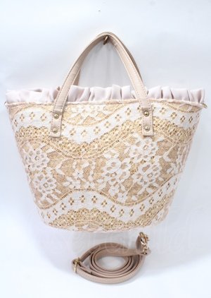 画像: axes femme / リボンチャーム付きかごバッグ  ピンク Y-25-07-23-012-AX-BG-SZ-ZY