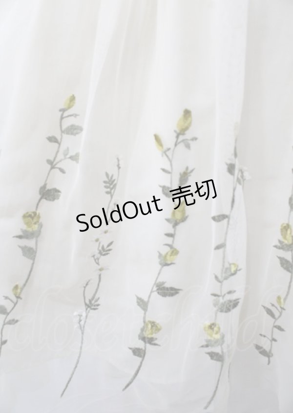 画像3: an another angelus / ボタニカルローズ刺繍チュールスカート  生成り Y-25-07-23-097-CA-SK-SZ-ZY (3)