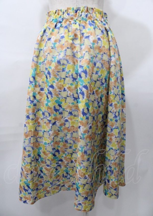画像2: F&A / マーブルバックル付き水彩フラワースカート  カラフル Y-25-07-23-098-LO-SK-SZ-ZT179 (2)