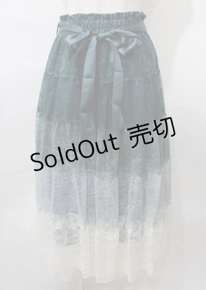 画像: axes femme / グラデカラーレーススカート  グリーン Y-25-07-23-102-AX-SK-SZ-ZY