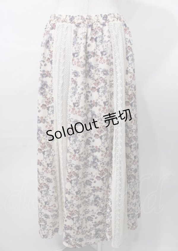 画像2: axes femme / 花柄ｘレーススカート  生成り Y-25-07-23-109-AX-SK-SZ-ZT480 (2)
