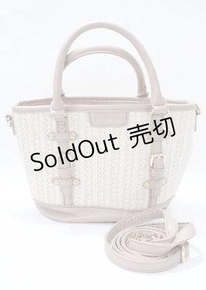 画像: axes femme / ベルトデザイン雑材バッグ  淡ピンク Y-25-07-23-015-AX-BG-SZ-ZY