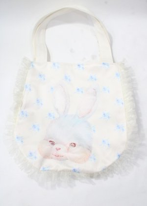 画像: Franche Lippee / ベビーうさぎのトートバッグ  オフ白 Y-25-07-23-018-LO-BG-SZ-ZY