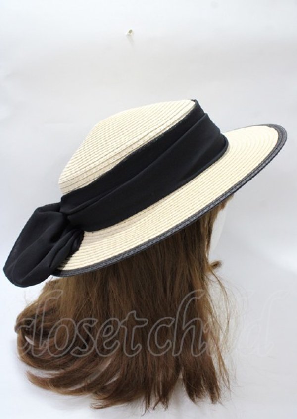 画像4: an another angelus / 配色ブリムバックリボンキャノチェ  黒 Y-25-07-23-024-CA-AC-SZ-ZT500 (4)