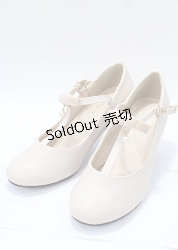 画像1: an another angelus / Tストラップパールパンプス S ピンクベージュ Y-25-07-23-026-CA-SH-SZ-ZT501 (1)