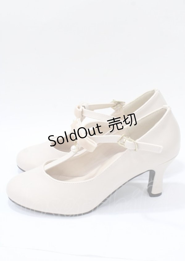 画像2: an another angelus / Tストラップパールパンプス S ピンクベージュ Y-25-07-23-026-CA-SH-SZ-ZT501 (2)