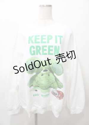 画像: MILKBOY / GREEN BEAR スウェット L ホワイト Y-25-07-25-057-MB-TO-SZ-ZY