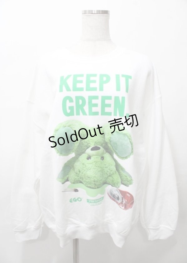 画像1: MILKBOY / GREEN BEAR スウェット L ホワイト Y-25-07-25-057-MB-TO-SZ-ZY (1)