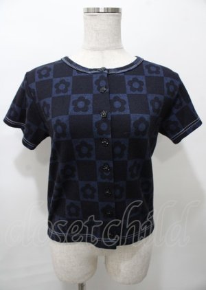 画像: Candy Stripper / FLOWER BLOCKINGカーディガン 2 ネイビー Y-25-07-25-059-PU-TO-SZ-ZY