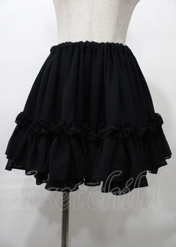 画像1: Na+H / hmフリルスカート  黒 Y-25-07-25-070-PU-SK-SZ-ZY (1)