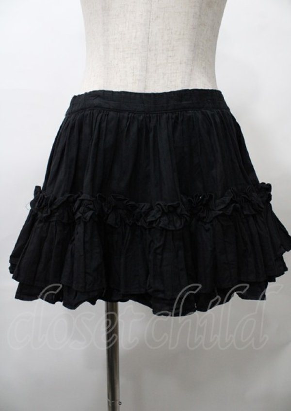 画像1: Na+H / フリルスカート  黒 Y-25-07-25-074-PU-SK-SZ-ZY (1)