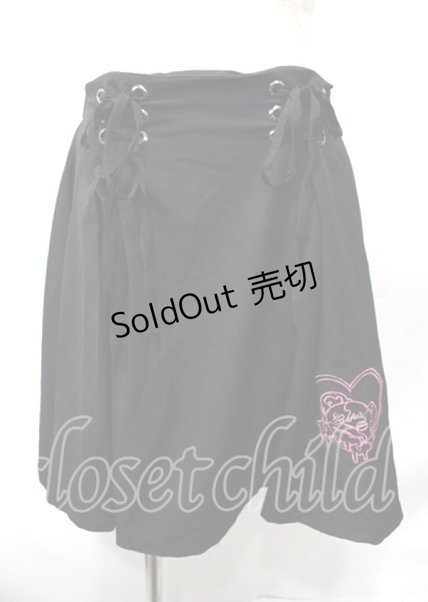 画像1: NieR Clothing / 編み上げスカート  黒 Y-25-07-25-076-PU-SK-SZ-ZY (1)